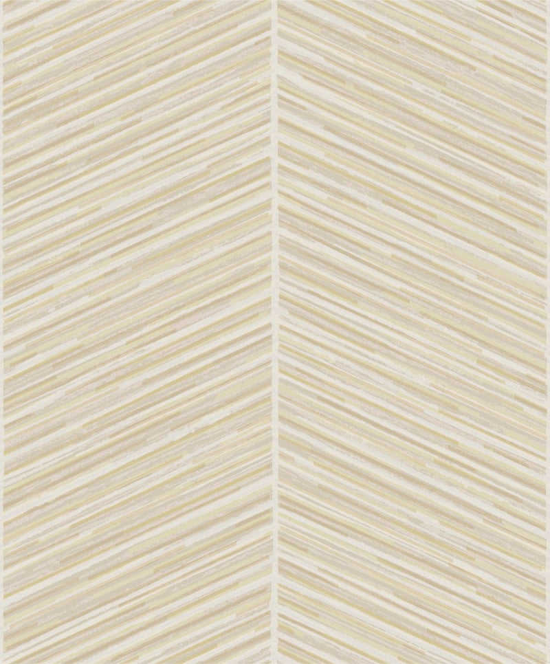 media image for sample herringbone stripe wallpaper in gold and off white from the casa blanca ii collection by seabrook wallcoverings 1 265