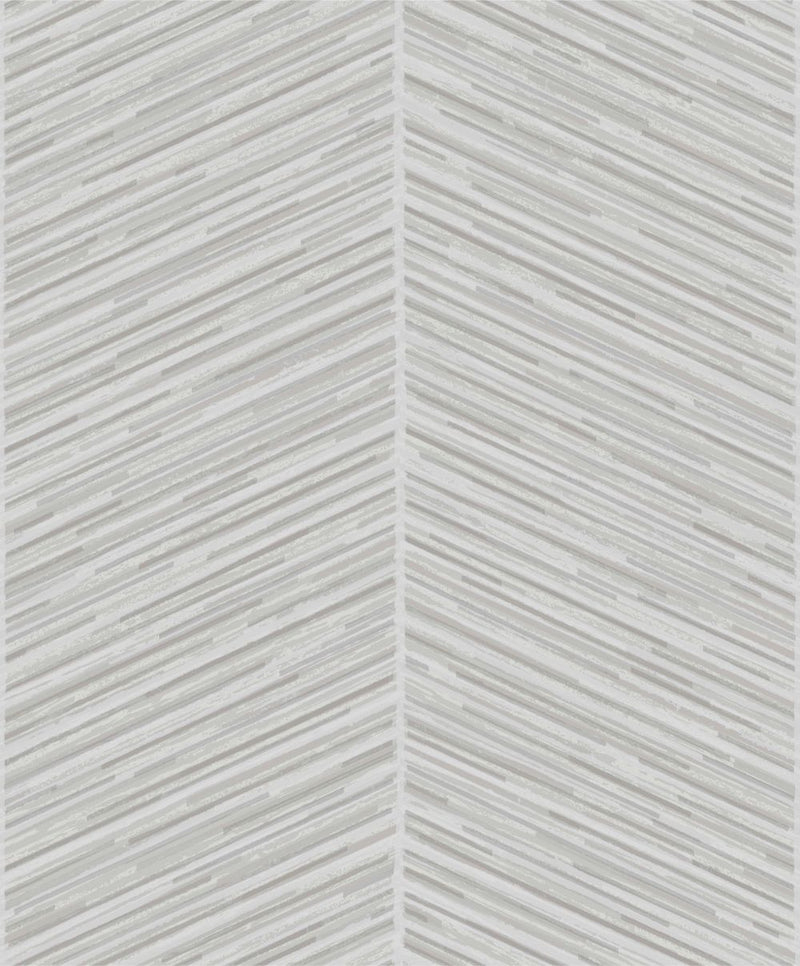 media image for Herringbone Stripe Wallpaper in Silver and Grey from the Casa Blanca II Collection by Seabrook Wallcoverings 255