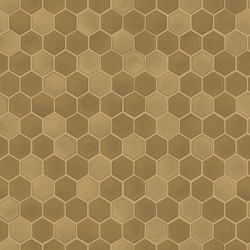media image for Hexagon Tile Self-Adhesive Wallpaper in Brushed Gold design by Tempaper 265