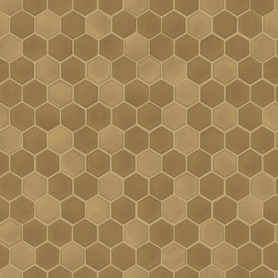 product image of sample hexagon tile self adhesive wallpaper in brushed gold design by tempaper 1 596