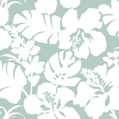 product image of sample hibiscus arboretum wallpaper in mint from the waters edge collection by york wallcoverings 1 515