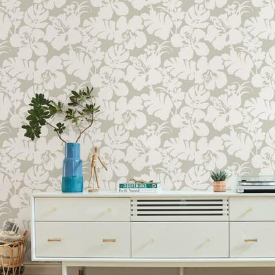 product image for Hibiscus Arboretum Wallpaper in Sand from the Water's Edge Collection by York Wallcoverings 4