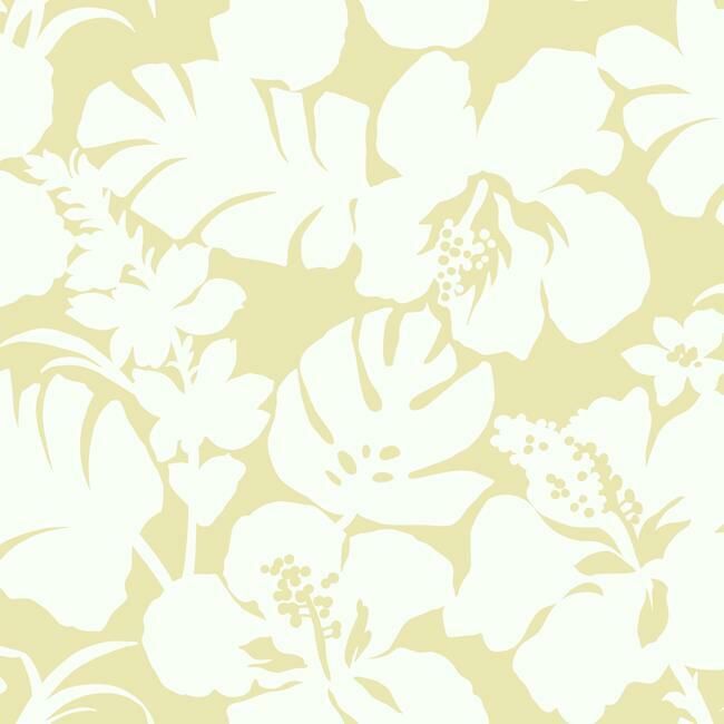 media image for sample hibiscus arboretum wallpaper in yellow from the waters edge collection by york wallcoverings 1 24