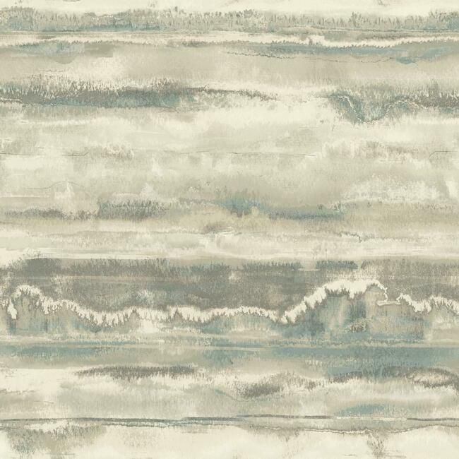 media image for High Tide Peel & Stick Wallpaper in Taupe and Blue by York Wallcoverings 212