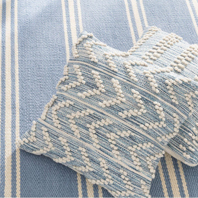 product image for hobnail stripe blue indoor outdoor pillow by annie selke fr299 pil22kit 4 43