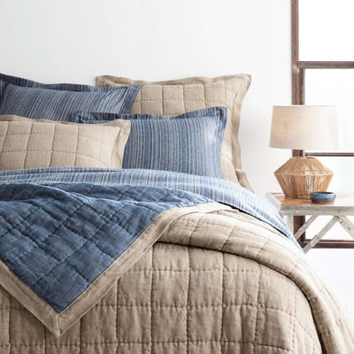 product image for holden linen natural denim quilt by annie selke pc2055 fq 1 91