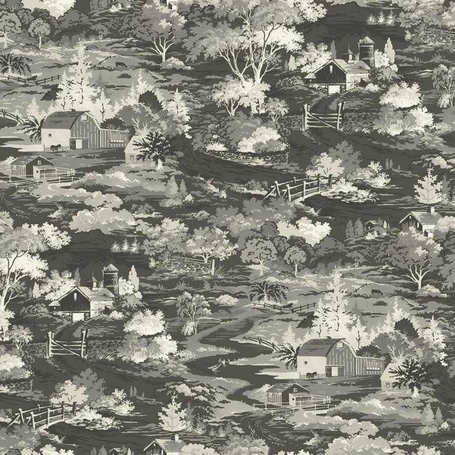 media image for Homestead Wallpaper in Greyscale from the Magnolia Home Collection by Joanna Gaines for York Wallcoverings 223