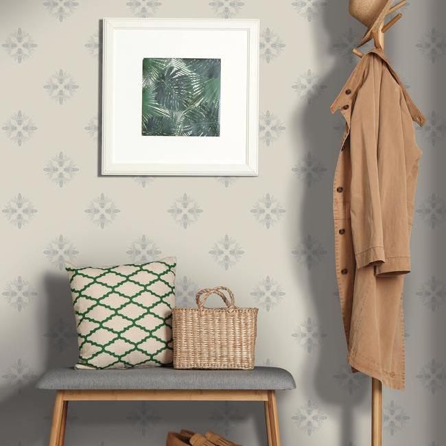 media image for Honey Bee Peel & Stick Wallpaper in Linen and Silver by RoomMates for York Wallcoverings 297