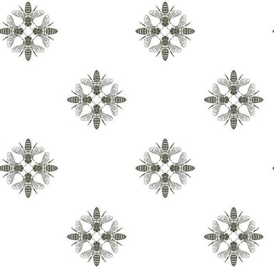 product image for Honey Bee Peel & Stick Wallpaper in White and Black by RoomMates for York Wallcoverings 9
