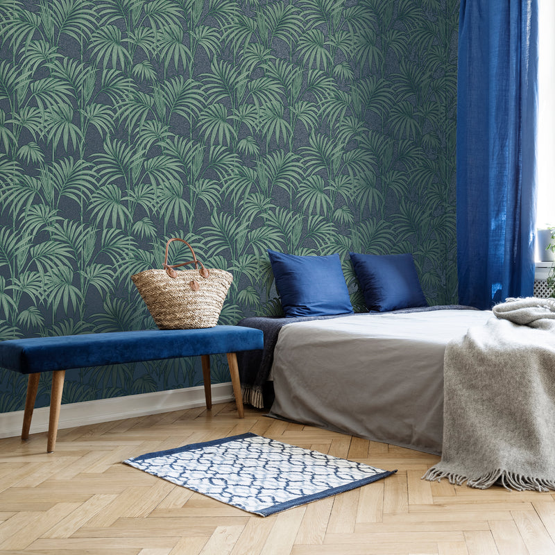 media image for Honolulu Wallpaper in Navy from the Capsule Collection by Graham & Brown 275