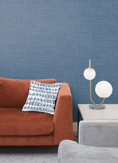 product image for Hopsack Embossed Vinyl Wallpaper in Denim from the Living With Art Collection by Seabrook Wallcoverings 47
