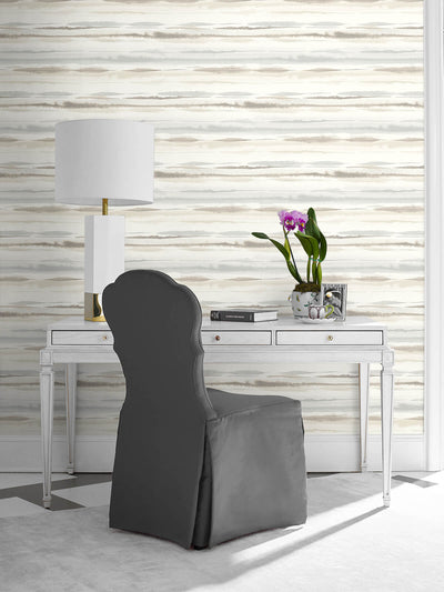 product image for Horizon Stripe Peel-and-Stick Wallpaper in Sand Dunes from the Luxe Haven Collection by Lillian August 15