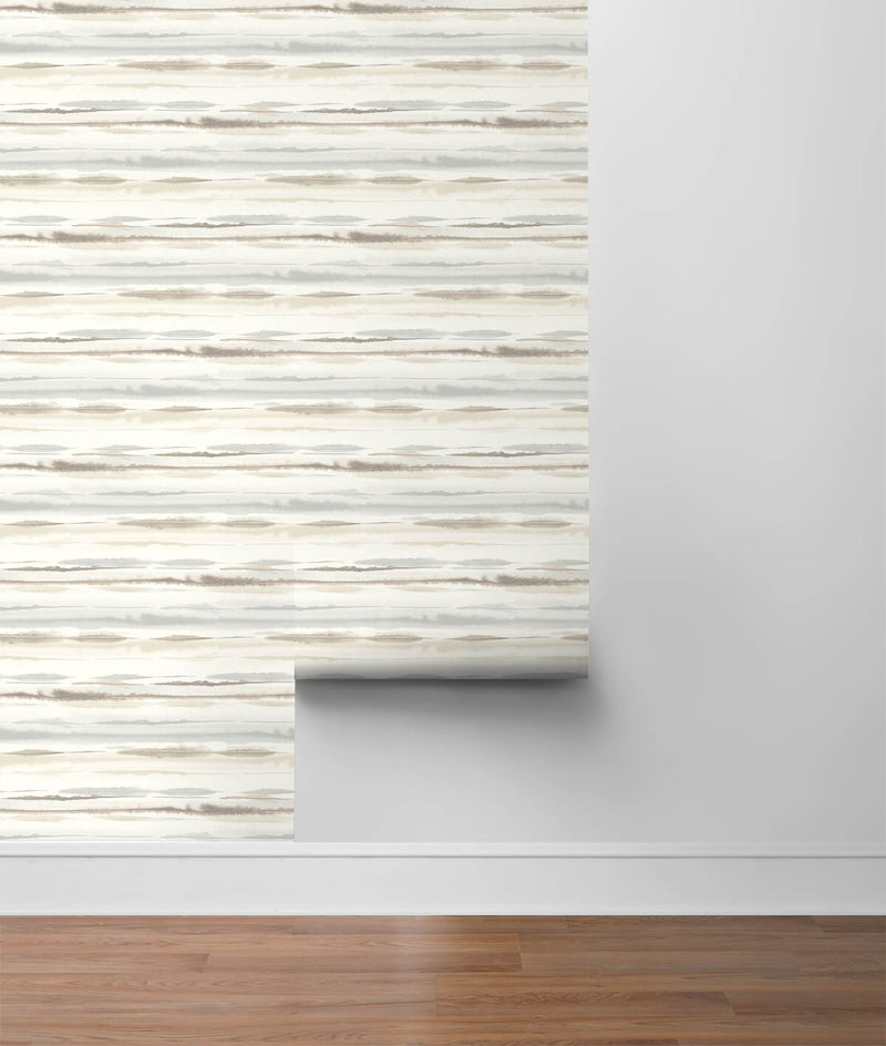 media image for Horizon Stripe Peel-and-Stick Wallpaper in Sand Dunes from the Luxe Haven Collection by Lillian August 267