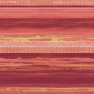 product image of Horizon Brushed Stripe Wallpaper in Cranberry, Scarlet, and Blonde from the Boho Rhapsody Collection by Seabrook Wallcoverings 556