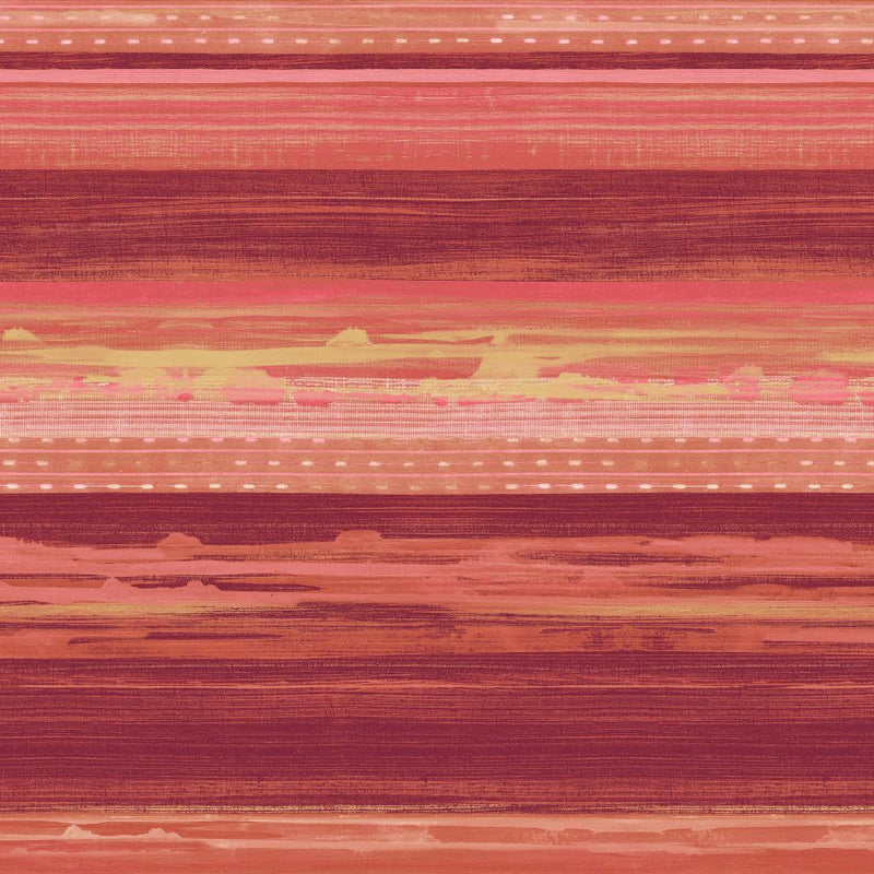 media image for Horizon Brushed Stripe Wallpaper in Cranberry, Scarlet, and Blonde from the Boho Rhapsody Collection by Seabrook Wallcoverings 290