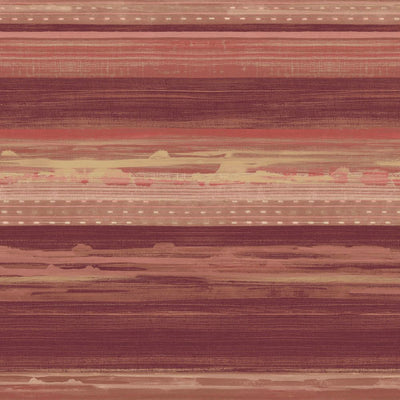 product image of Horizon Brushed Stripe Wallpaper in Maroon, Taupe, and Blonde from the Boho Rhapsody Collection by Seabrook Wallcoverings 510