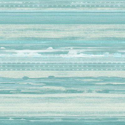 product image of Horizon Brushed Stripe Wallpaper in Teal, Seafoam, and Ivory from the Boho Rhapsody Collection by Seabrook Wallcoverings 582