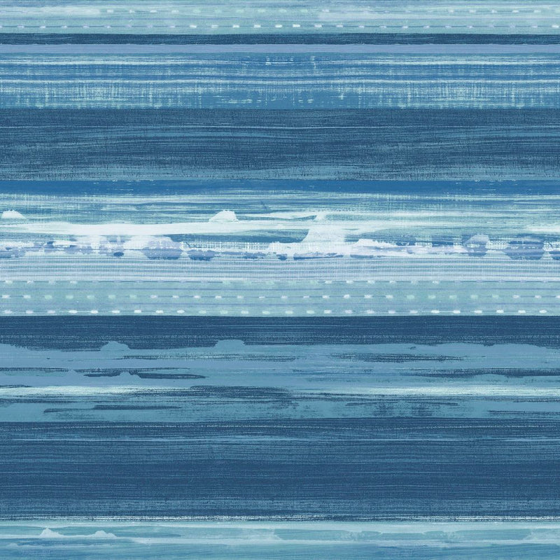 media image for Horizon Brushed Stripe Wallpaper in Washed Denim and Sky Blue from the Boho Rhapsody Collection by Seabrook Wallcoverings 270