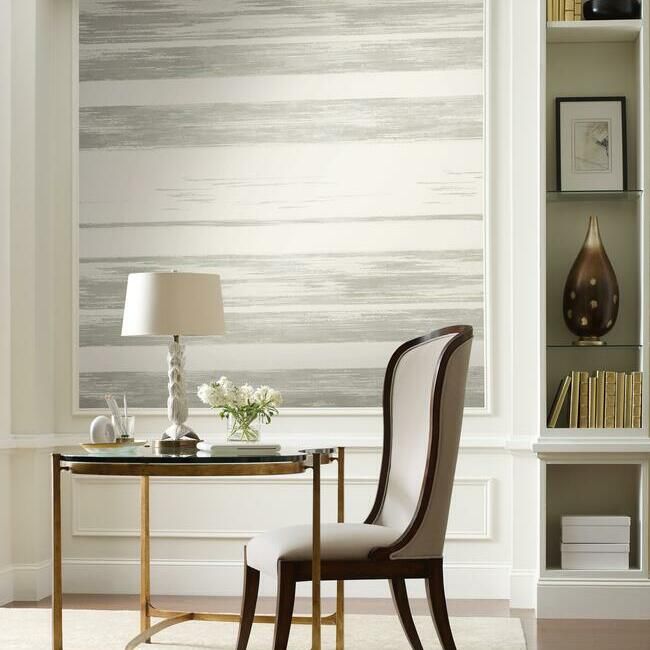 media image for Horizontal Dry Brush Wallpaper in White and Grey from the Ronald Redding 24 Karat Collection by York Wallcoverings 239