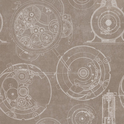 product image for Horlogerie Wallpaper in Taupe from the Eclectic Collection by Mind the Gap 7