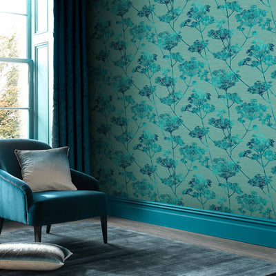 product image for Hortus Wallpaper in Teal from the Exclusives Collection by Graham & Brown 86