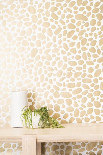 product image for Hoya Wallpaper in Gold on Cream design by Thatcher Studio 52