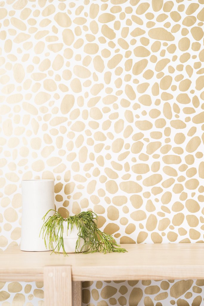 media image for Hoya Wallpaper in Gold on Cream design by Thatcher Studio 285
