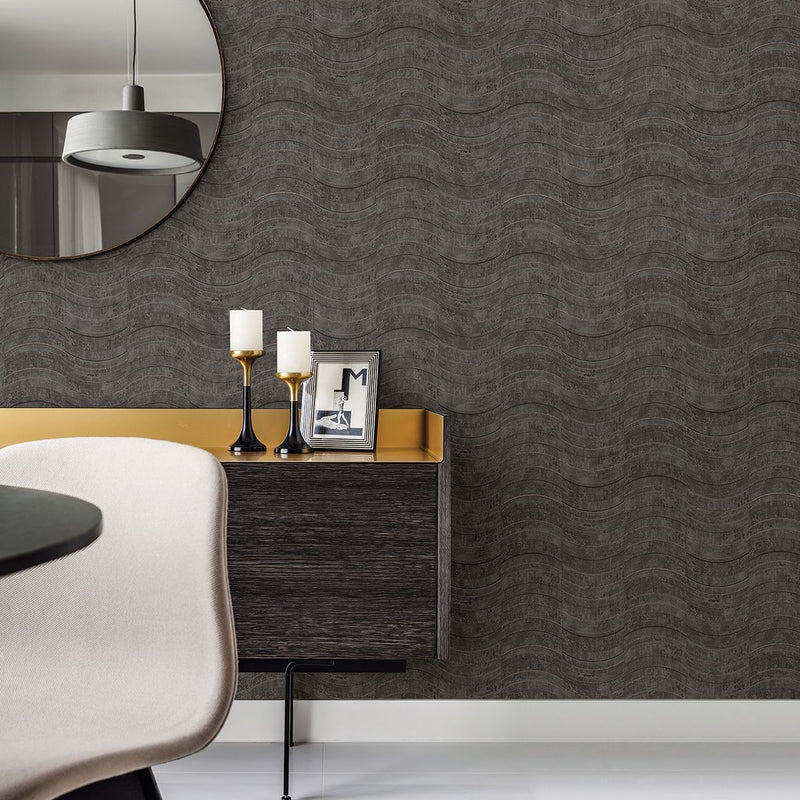 media image for Hydra Geometric Wallpaper in Dark Grey from the Polished Collection by Brewster Home Fashions 216