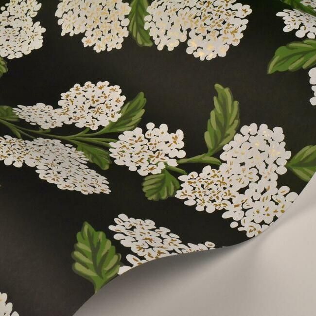 media image for Hydrangea Wallpaper in Black and White from the Rifle Paper Co. Collection by York Wallcoverings 216