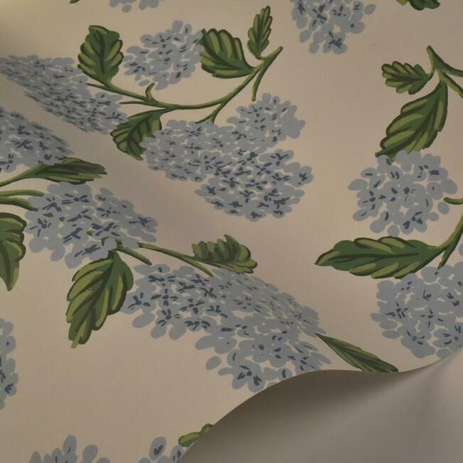 media image for Hydrangea Wallpaper in Blue and White from the Rifle Paper Co. Collection by York Wallcoverings 213