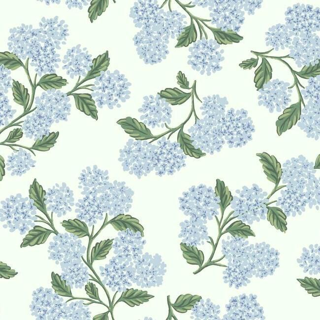 media image for Hydrangea Wallpaper in Blue and White from the Rifle Paper Co. Collection by York Wallcoverings 246