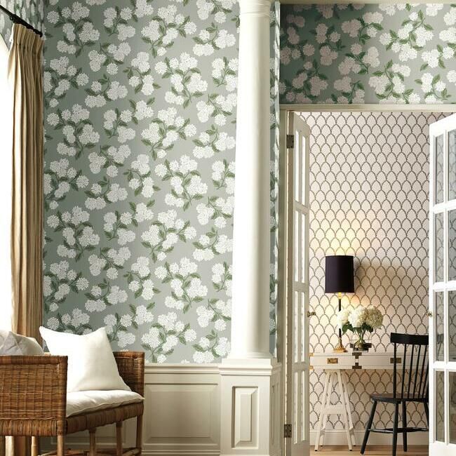 media image for Hydrangea Wallpaper in Grey from the Rifle Paper Co. Collection by York Wallcoverings 223