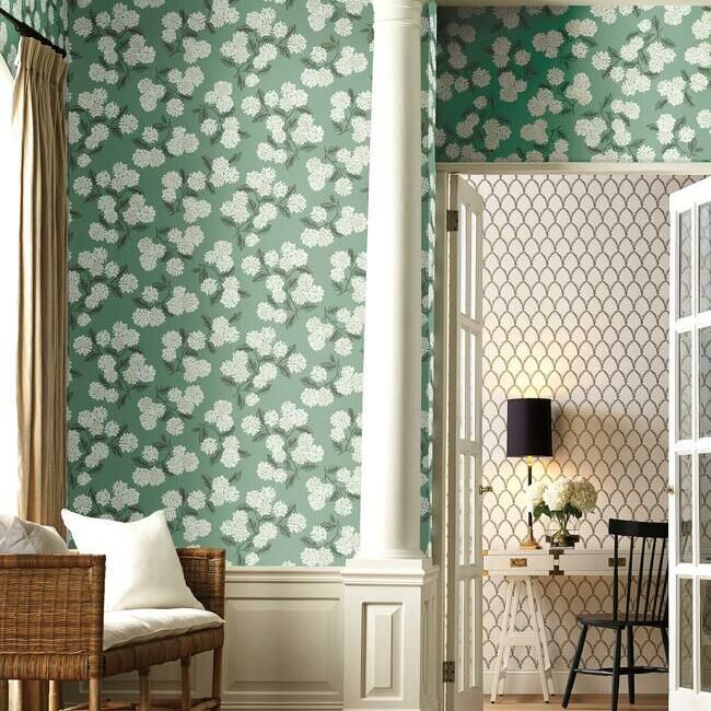 media image for Hydrangea Wallpaper in Jade from the Rifle Paper Co. Collection by York Wallcoverings 242