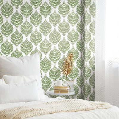 product image for Hygge Fern Damask Peel & Stick Wallpaper in Green by RoomMates for York Wallcoverings 85