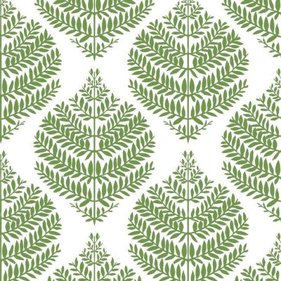 product image of sample hygge fern damask peel stick wallpaper in green by roommates for york wallcoverings 1 590