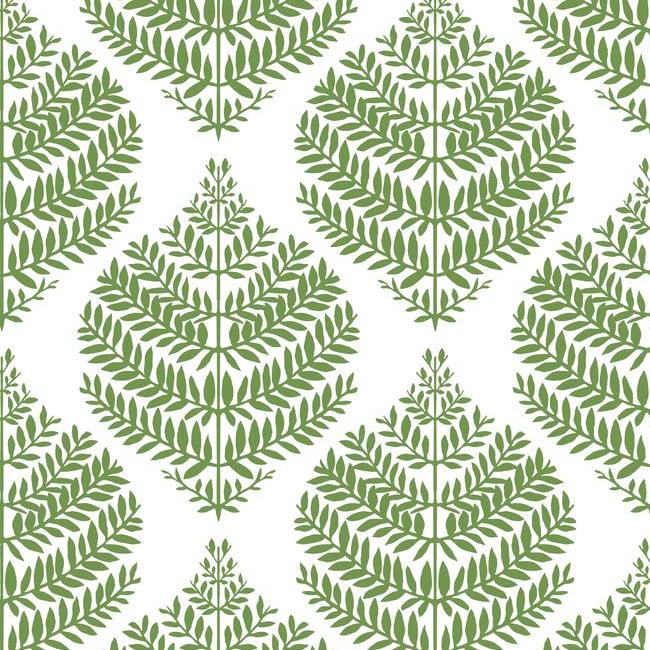 media image for Hygge Fern Damask Peel & Stick Wallpaper in Green by RoomMates for York Wallcoverings 295