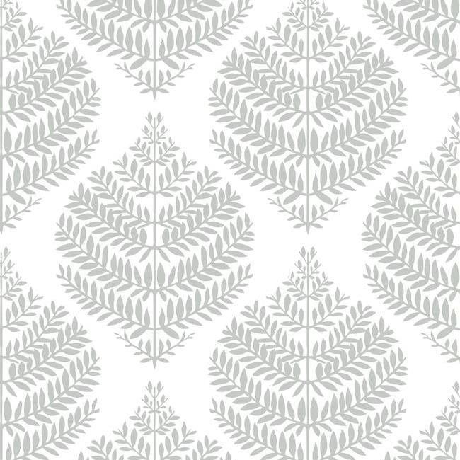 media image for sample hygge fern damask peel stick wallpaper in grey by roommates for york wallcoverings 1 25