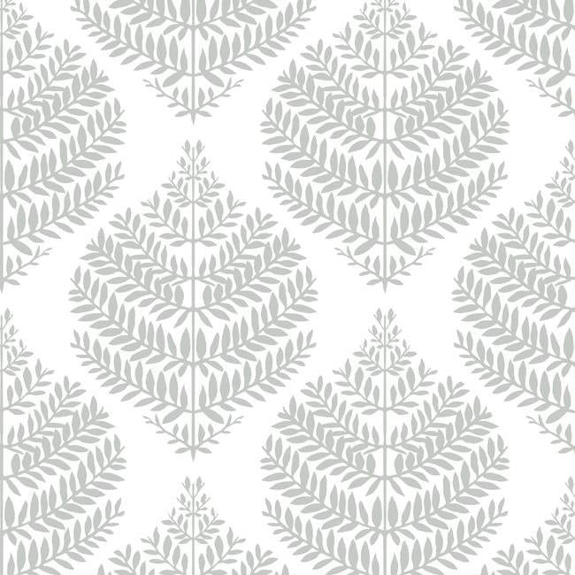 media image for Hygge Fern Damask Peel & Stick Wallpaper in Grey by RoomMates for York Wallcoverings 292