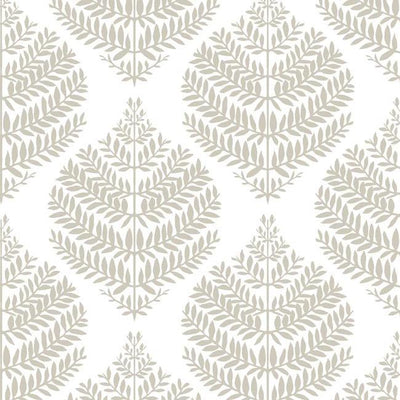 product image of sample hygge fern damask peel stick wallpaper in taupe by roommates for york wallcoverings 1 592