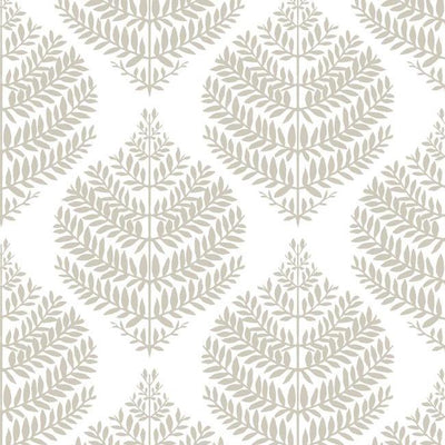 product image of sample hygge fern damask peel stick wallpaper in taupe by roommates for york wallcoverings 1 593