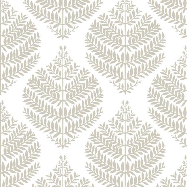 media image for sample hygge fern damask peel stick wallpaper in taupe by roommates for york wallcoverings 1 280
