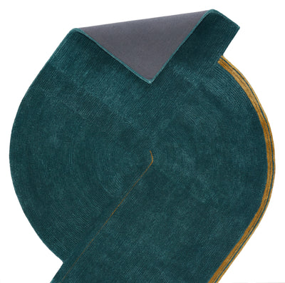 product image for Zephyr Handmade Abstract Teal & Gold Rug by Jaipur Living 77