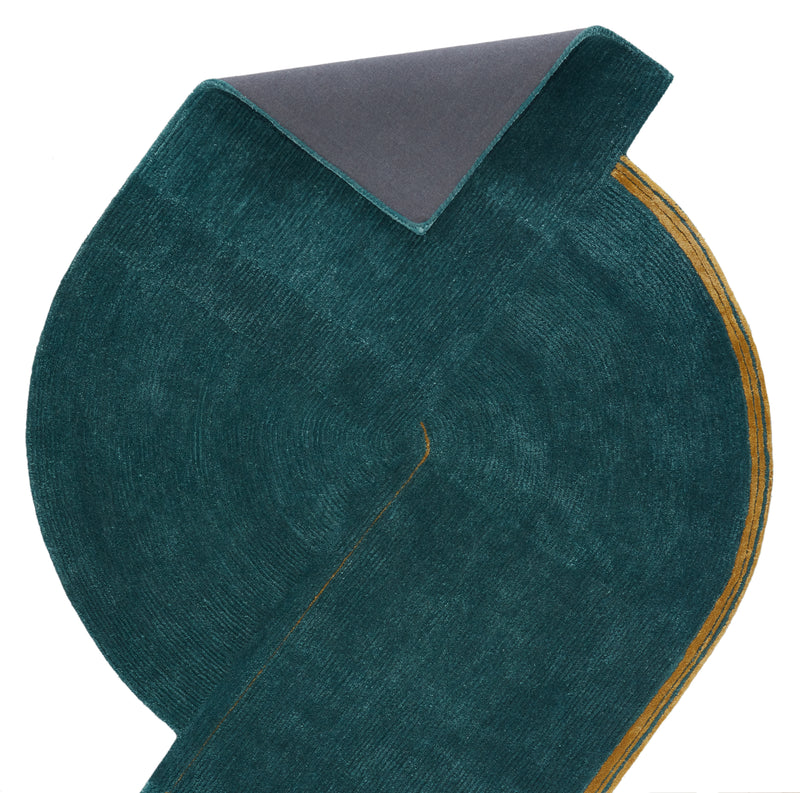 media image for Zephyr Handmade Abstract Teal & Gold Rug by Jaipur Living 299
