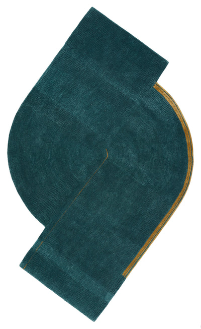 product image for Zephyr Handmade Abstract Teal & Gold Rug by Jaipur Living 83