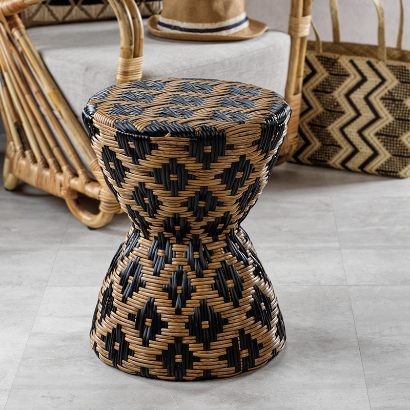 media image for pemba synthetic weave and rattan stool by zodax id 371 2 257