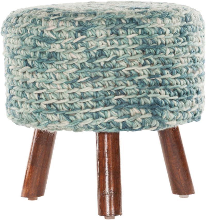 media image for ida teal mix handmade stool by chandra rugs ida40405 stool 1 27