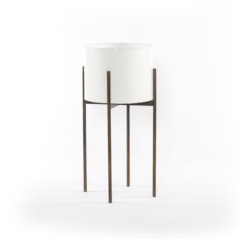 media image for Jed Tall Planter In White High Gloss 294