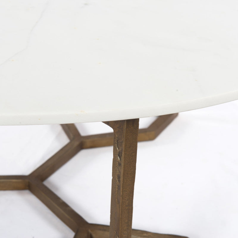 media image for naomi coffee table in polished white marble 4 290