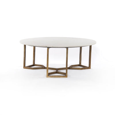 product image for naomi coffee table in polished white marble 5 44