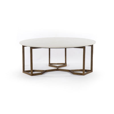 product image for naomi coffee table in polished white marble 1 6